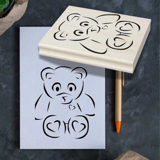 Os Carimbos de Borracha Bear Hugs (Spread the love. Bear hugs included. - An Adorable Bear Silhouette for Your Heartfelt Crafts)