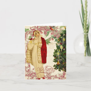 Os cartões de natal vermelhos do casaco do Natal