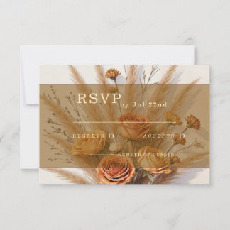 Os cartões de RSVP para casamentos no outono com c