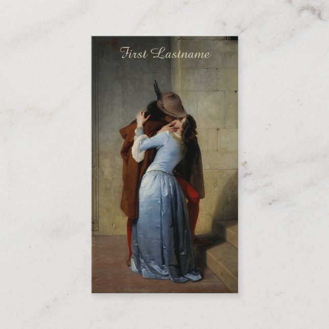 Os cartões de visitas do costume do beijo/IL Bacio (Frente)