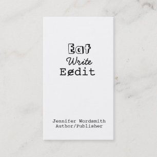 Os cartões de visitas engraçados do escritor comem