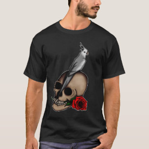 Os Cockatiels são gótico, camisa escura