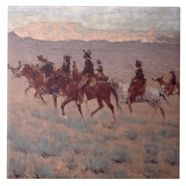 Os Cowpunchers (w/c no papel) (Frente)