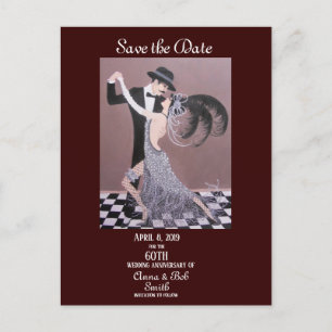 Os dançarinos do art deco, salvar a data, cartão