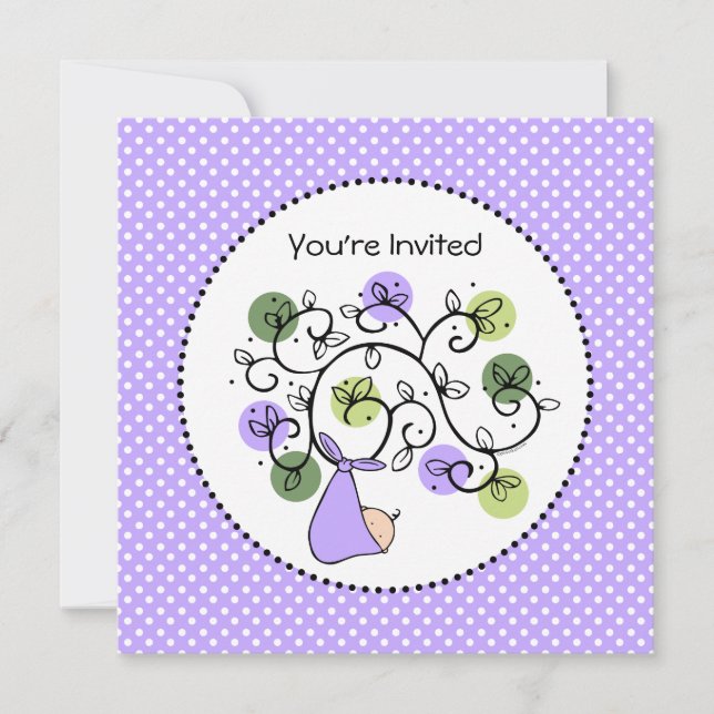 Os Desejos Chegam ao Convite para Chás de fraldas  (Frente)