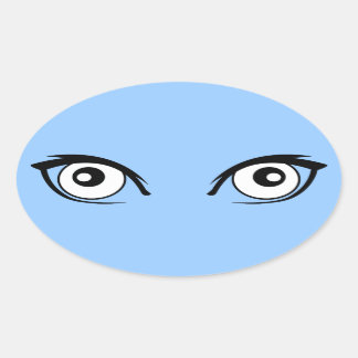 Os desenhos animados bonito Eyes a etiqueta