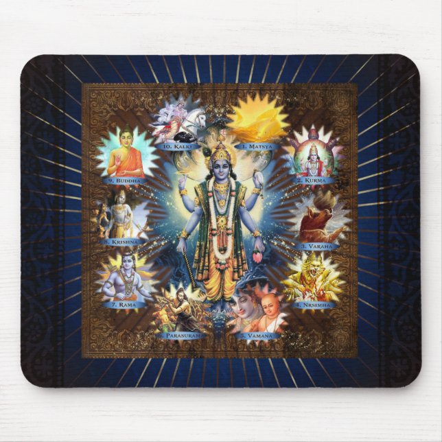 Os Dez Avatares De Vishnu - Mousepad (Frente)