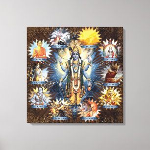 Os dez Avatars de Vishnu - canvas