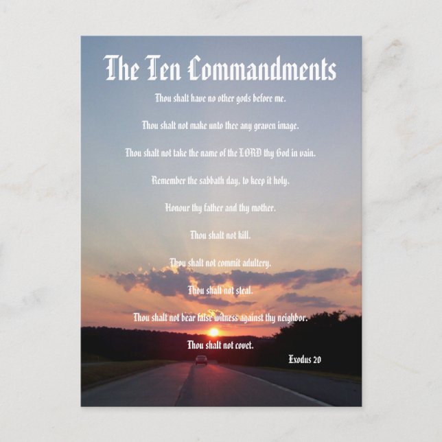 Os Dez Mandamentos - Pôr do Sol #3 Cartão Postal (Frente)