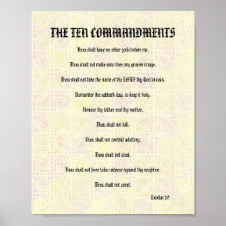 Os Dez Mandamentos - Poster de Torres Amarelos