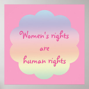 Os direitos das mulheres são poster cor-de-rosa d