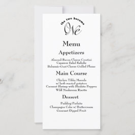 Os Dois Se Tornam Um Menu De Casamento Branco E Pr