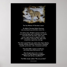 Os dois WOLVES CHEROKEE TALE Art Poster