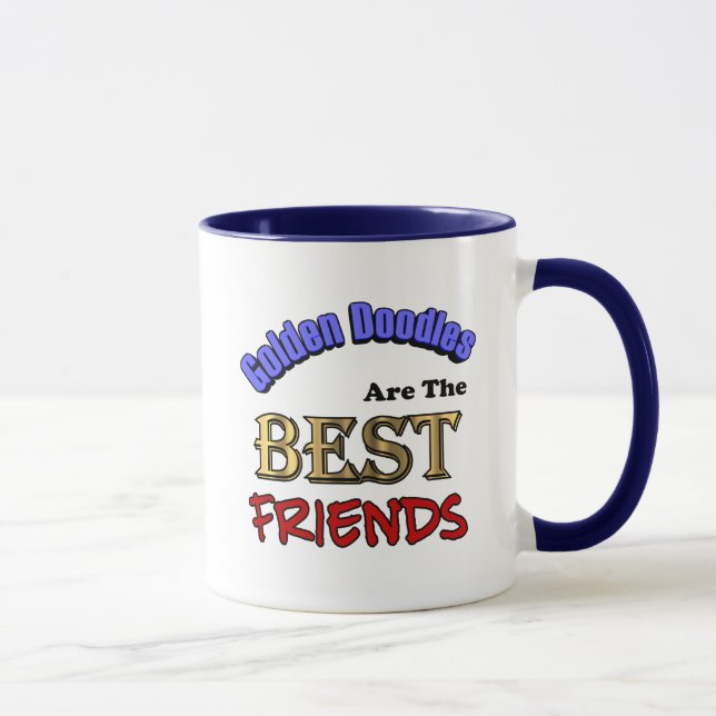 Os Doodles dourados são a caneca de café dos (Direita)