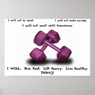 Os Dumbbells cor-de-rosa vivem poster saudável