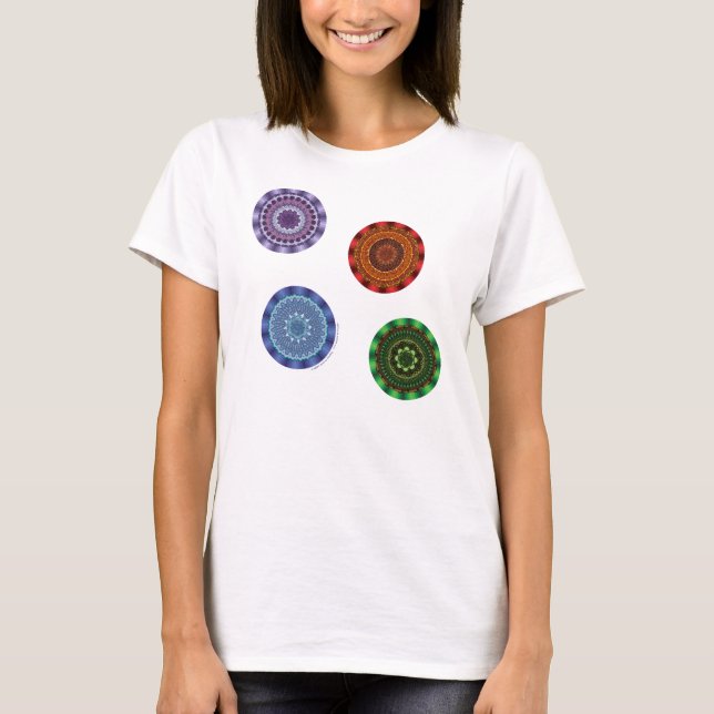 Os elementos da camisa clara das mulheres Mandalas (Frente)