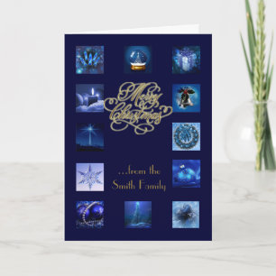 Os Elementos do Natal Feliz Cartão de Saudação de 