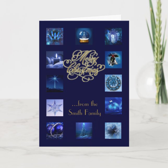 Os Elementos do Natal Feliz Cartão de Saudação de  (Frente)