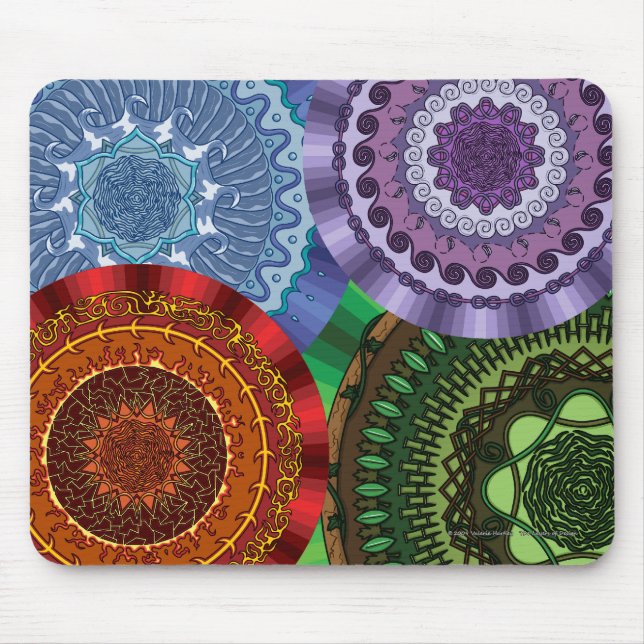 Os Elementos Mandalas Mousepad (Frente)