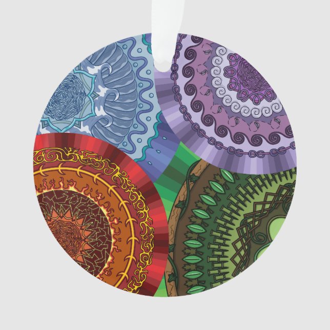 Os Elementos Mandalas - Ornamento acrílico (Frente)
