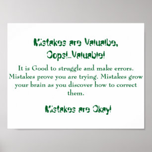 Os erros de Poster de matemática são bons