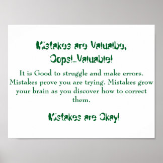 Os erros de Poster de matemática são bons