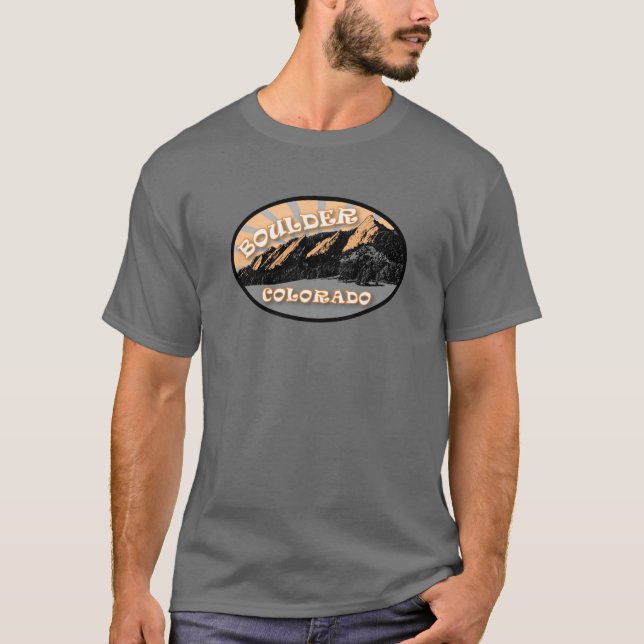 Os Flatirons, Parque Chautauqua, Camiseta CO Bould (Frente)