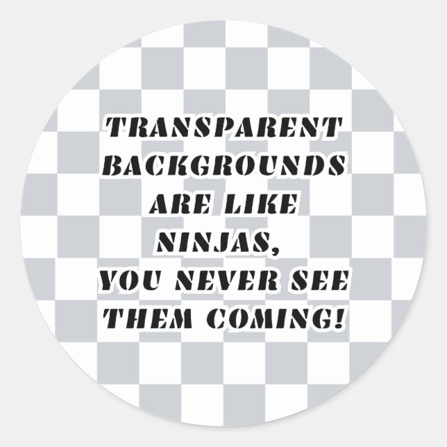 Os fundos transparentes são como os adesivos ninja (Frente)