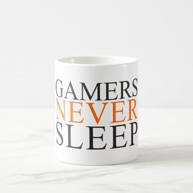 Os Gamers nunca dormem. Caneca (Centro)