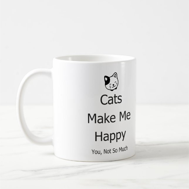 Os gatos fazem-no me feliz não tanto caneca (Esquerda)