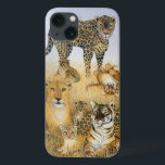 Os gatos grandes<br><div class="desc">A pancadinha de Scott dos gatos grandes (acrílicos na chita)/colecção privada/os animais selvagens imagens de Bridgeman</div>