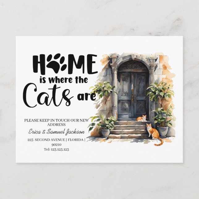 os gatos mudaram! novo anúncio de endereço  (Frente)