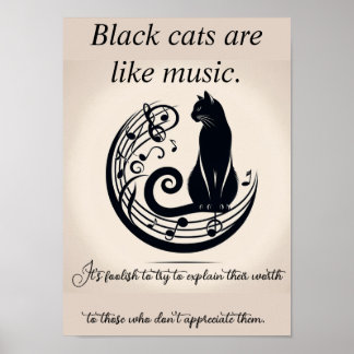 Os gatos pretos são como poster de música
