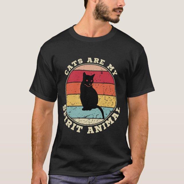 Os Gatos São O Meu Espírito De Camiseta Animal (Frente)