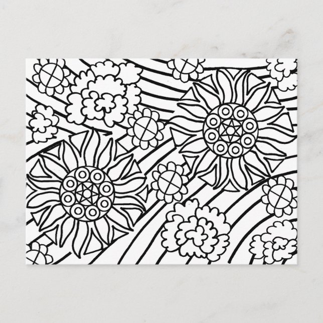 Os girassóis no verão colorem seu cartão (Frente)