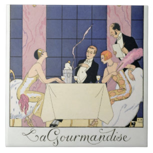 Os Gourmands, 1920-30 (impressão do pochoir)