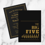 Os grandes 50 Convites de aniversário Dourados pre<br><div class="desc">Jogando uma festa de aniversário 50ª marco? Envie um convite para que os convidados fiquem animados para a sua festa. "Os grandes cinco ohhhhhhhhh!" - mude para qualquer idade - na frente e nos detalhes do seu partido no verso em caracteres quicos. Excelente para qualquer idade, surpresa ou não, basta...</div>