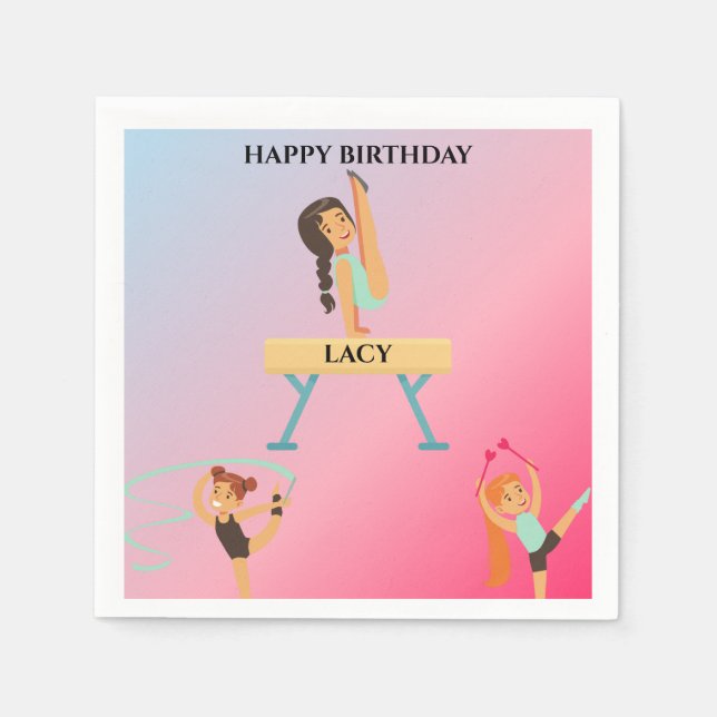 Os guardanapos de aniversário da ginástica persona (Frente)