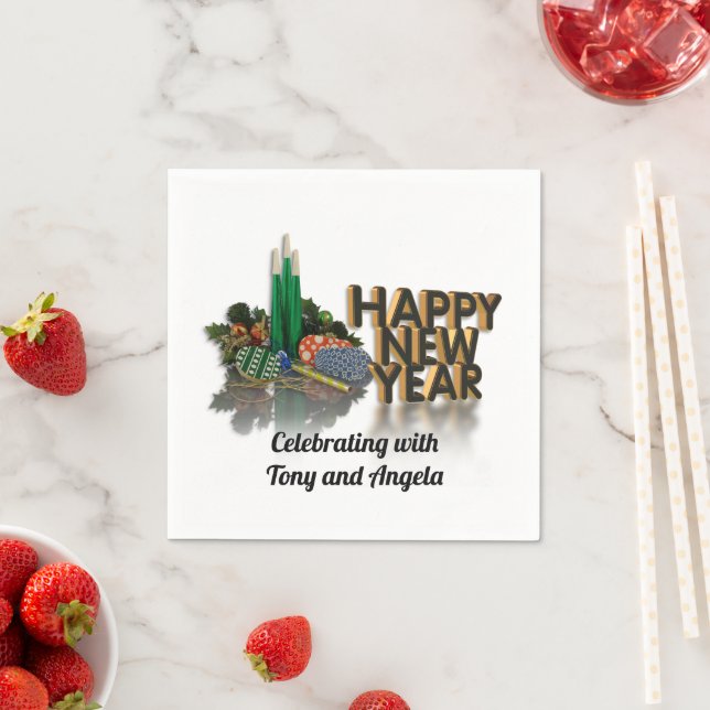 Os guardanapos de ano novo personalizados (Insitu)