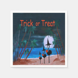 Os guardanapos de papel de bruxa do Halloween flam