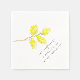 Os guardanapos de papel de salgueiro amarelo-casei