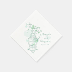 Os guardanapos de papel verde do amor pelo casamen
