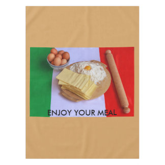 os ingredientes básicos de lasanha toalha de mesa 