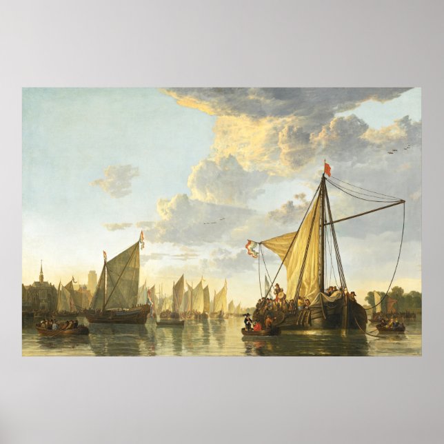 Os Maas de Dordrecht Aelbert Cuyp Poster (Frente)