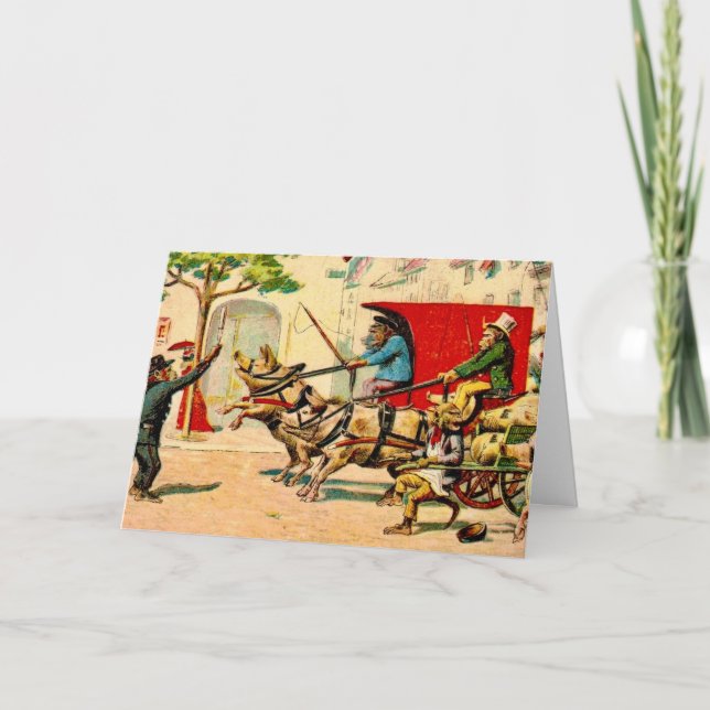 Os macacos e o cartão dos porcos (Frente)