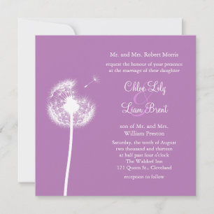 Os melhores votos! Convite de Casamento (roxo)