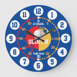 Os meninos aprendem a dizer as horas relógio de be