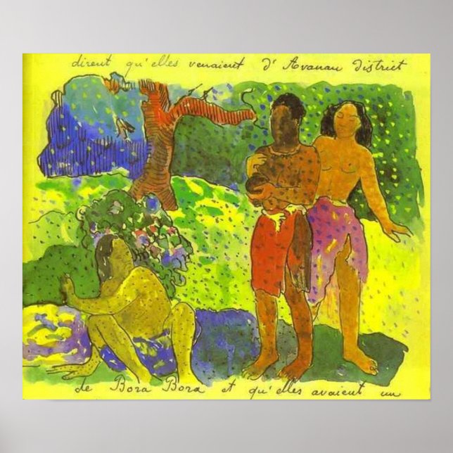 'Os Mensageiros de Oro' - Paul Gauguin Impressão (Frente)