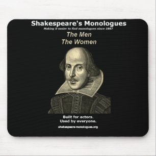 Os monólogos Mousepad de Shakespeare, preto