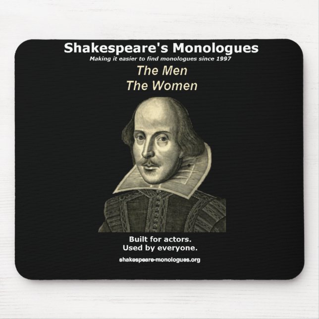 Os monólogos Mousepad de Shakespeare, preto (Frente)